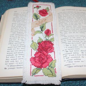 Bookmark JUNE-ROSE Hand Stitched Flower of the Month Bookmark